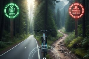 Is a Class 3 eMTB bike allowed on mountain bike trails?